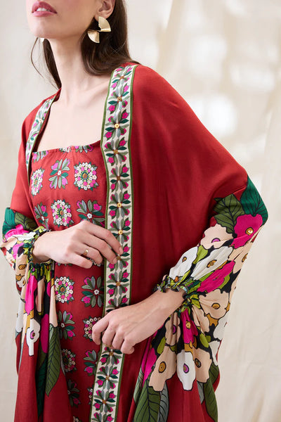 Gulzaar printed dress with jacket