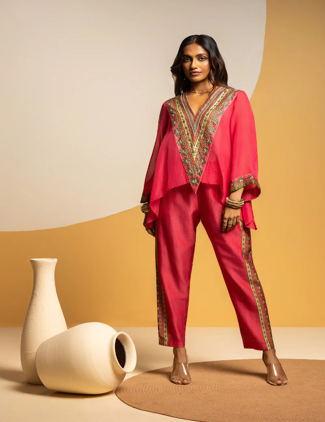 Taarani Embellished V-Neck Co-ord Set