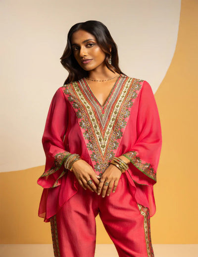 Taarani Embellished V-Neck Co-ord Set