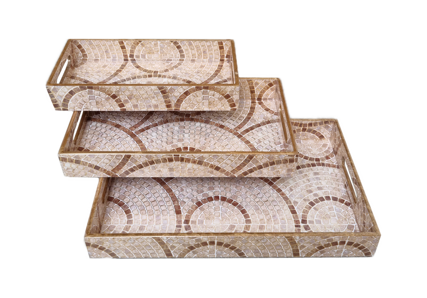 Shades of brown Serving tray set (Set of 3)