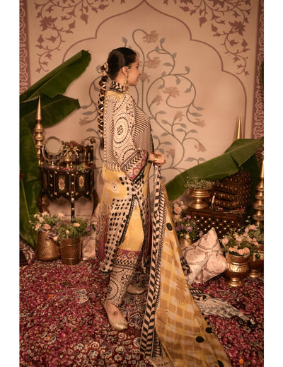 The Boozy Button Kheer Yellow Cotton Silk Kurta Pant Dupatta