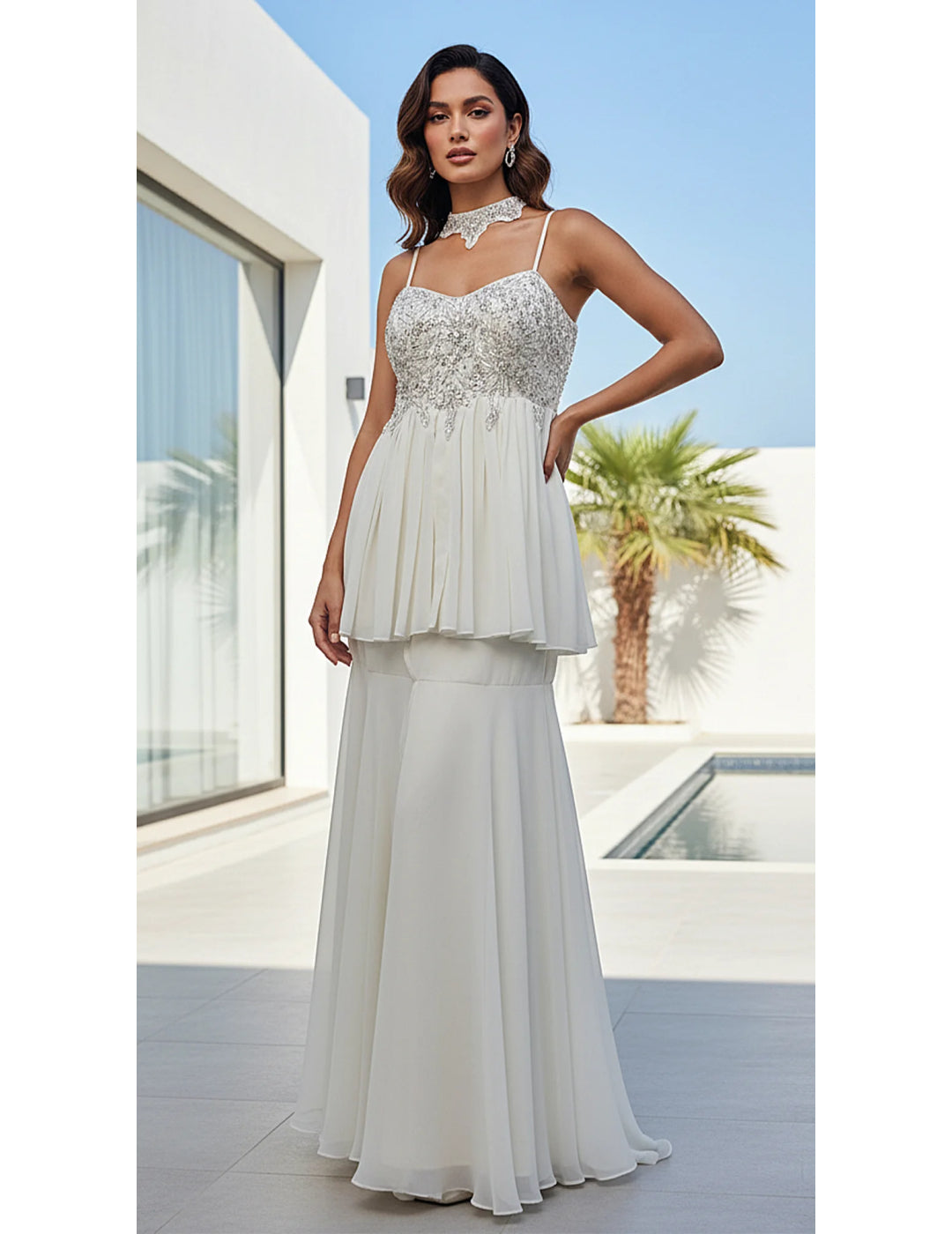 The Celestia Embroidered Sharara Set