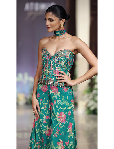 The Celestial Garden Corset & Sharara Set