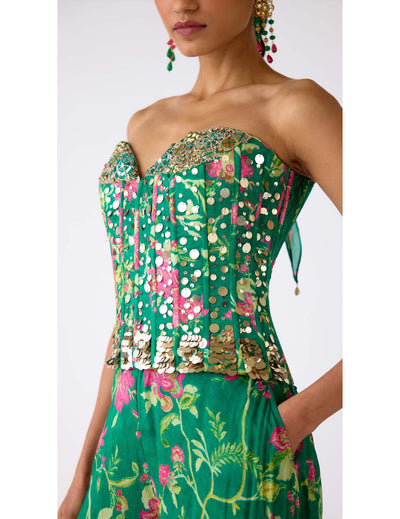 The Celestial Garden Corset & Sharara Set
