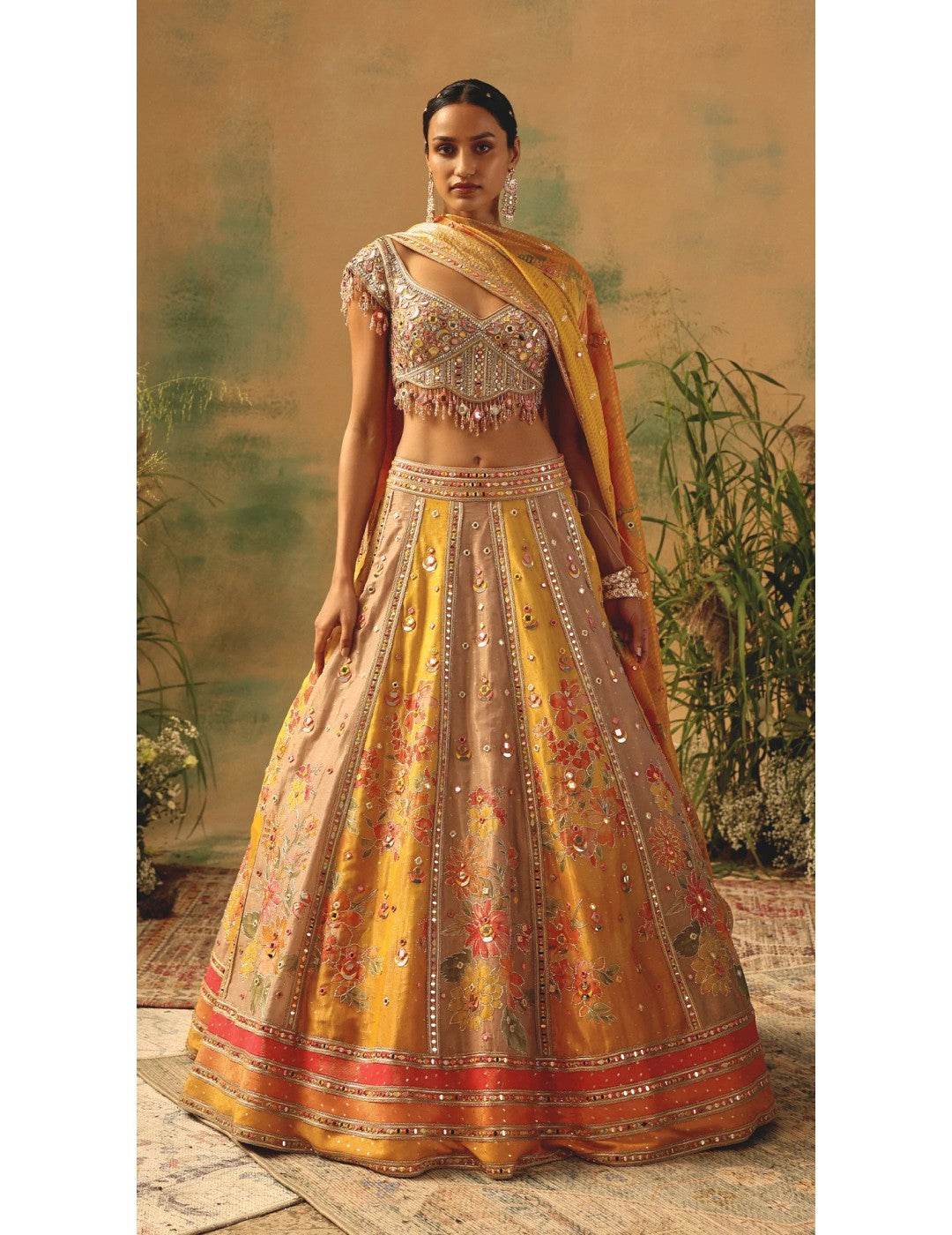 The Ochre Reverie Lehenga