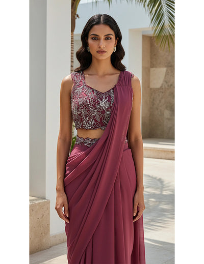 The Rouge Regal Draped Saree Set
