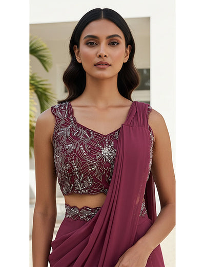 The Rouge Regal Draped Saree Set