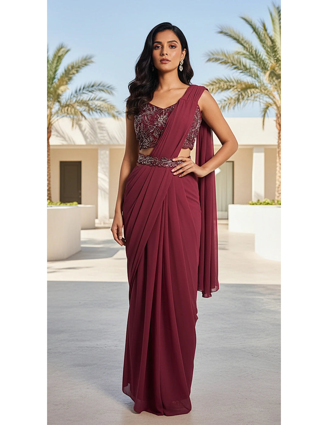 The Rouge Regal Draped Saree Set