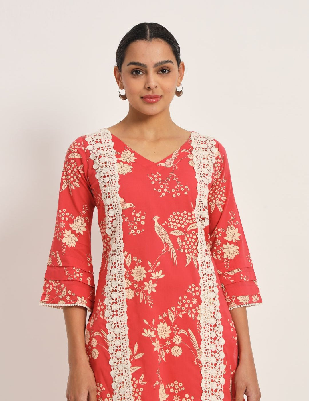 Red cotton Discharge Print Set
