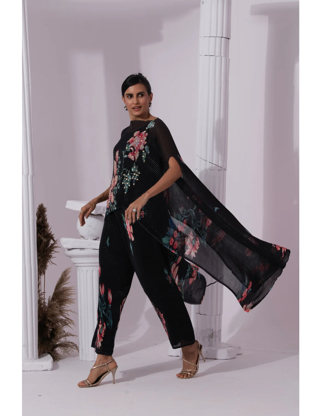 Wildflower Muse Jet Black Kaftan & Pant