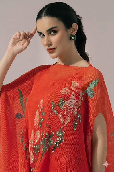 Wildflower Muse Orangey Red Kaftan & Pant