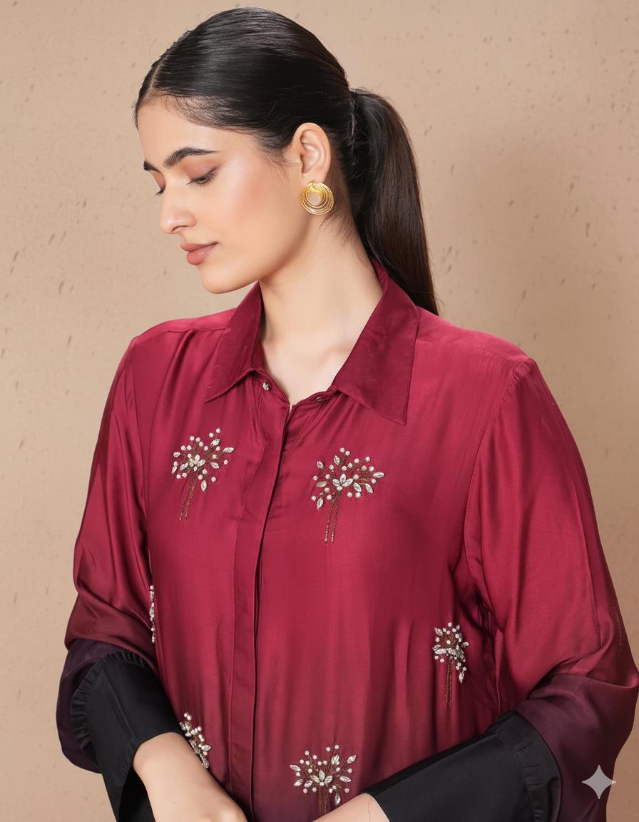 Wine Ombre Synergy Shirt