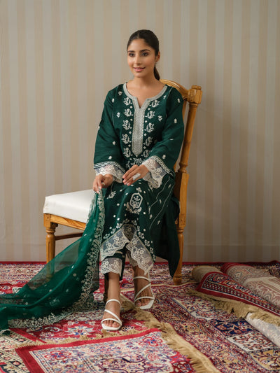 Green Pakistani Style Suit