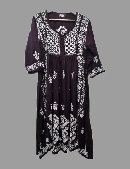 Brown Chikankari  Kurta