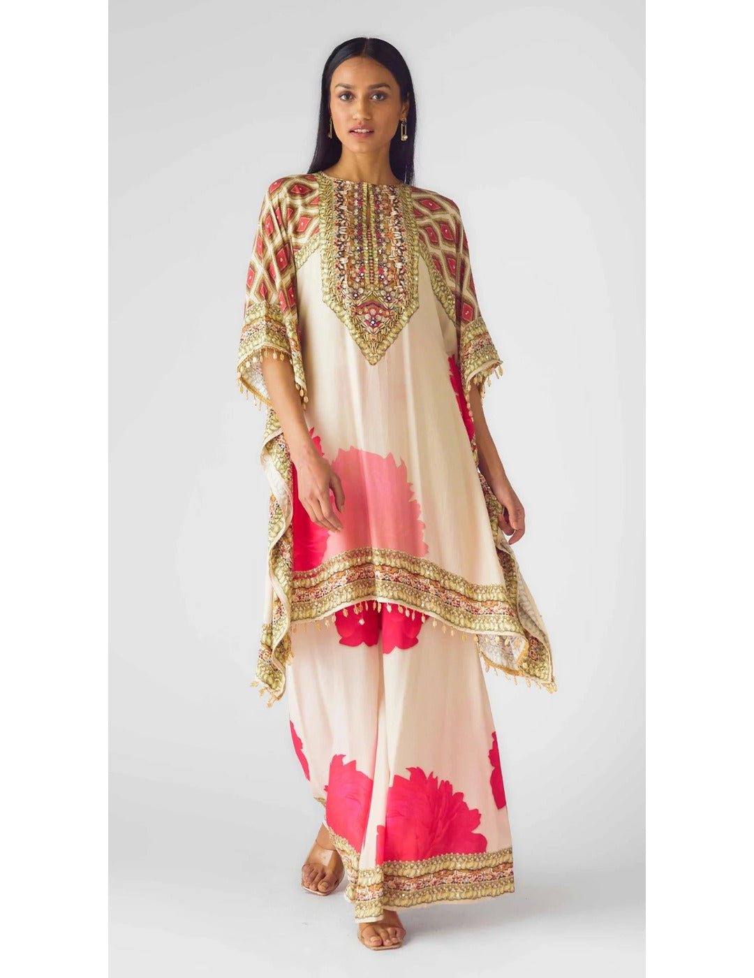 Ivory Muslin Embroidered Suit Set