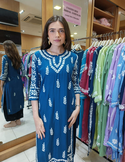 Blue Chikankari Kurti