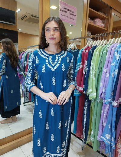 Blue Chikankari Kurti