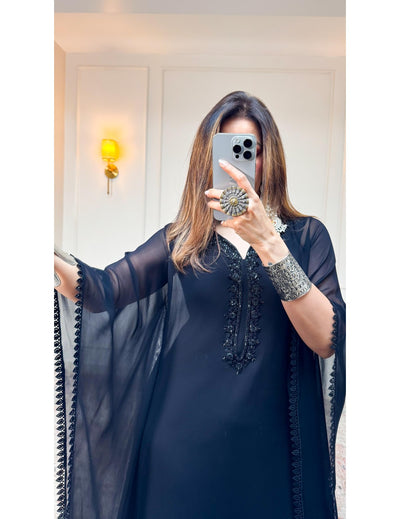 Black Viscose Kaftan