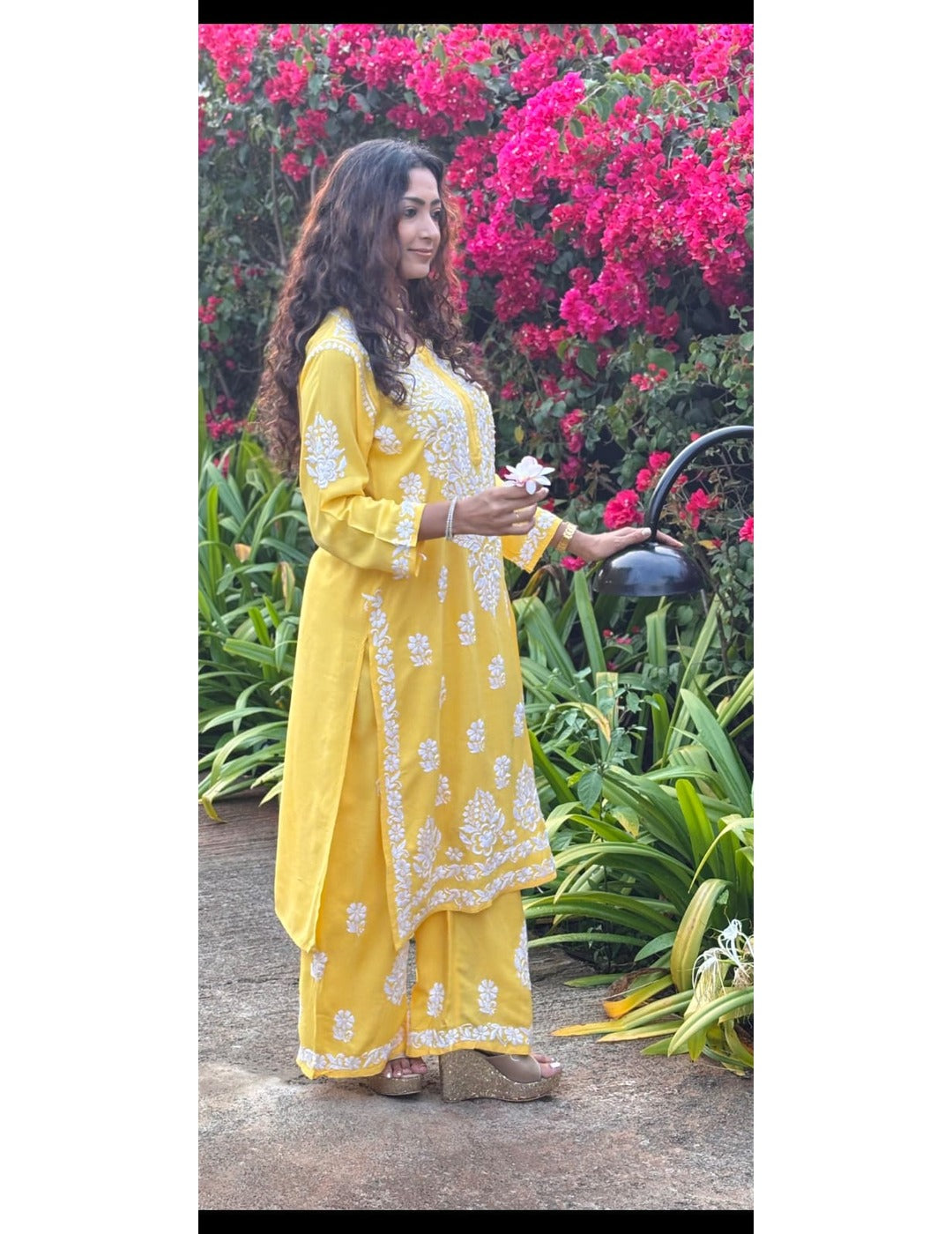 Yellow Chikankari Set