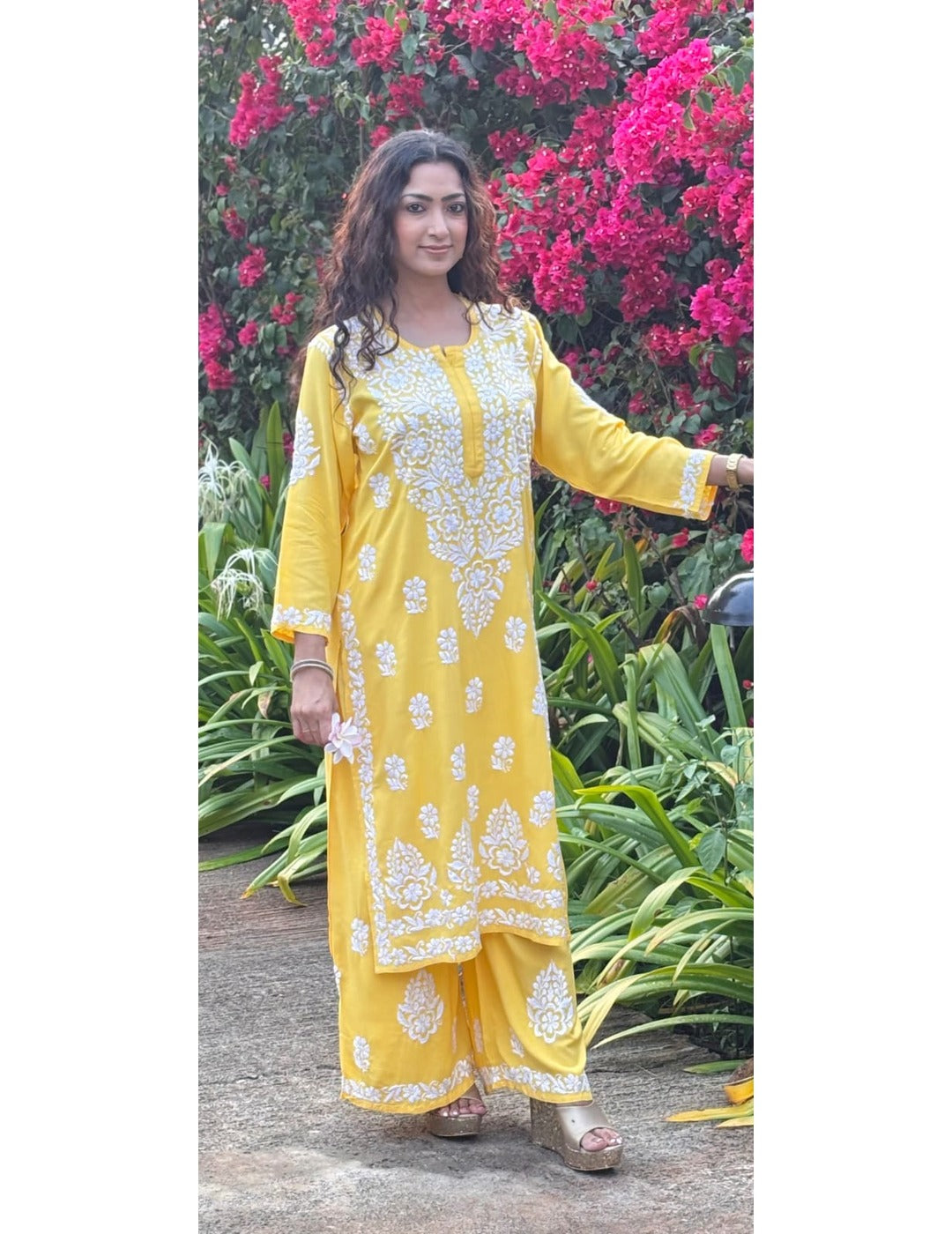 Yellow Chikankari Set