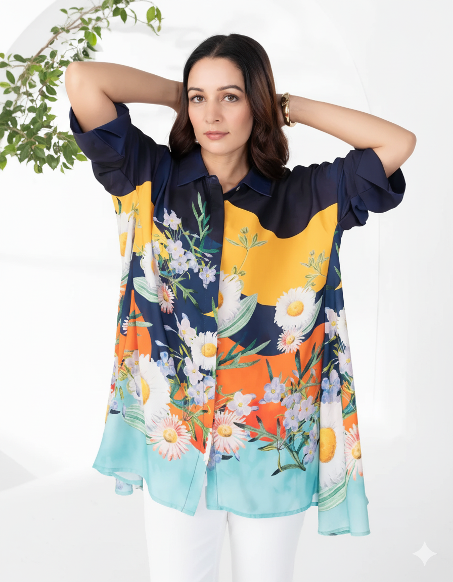 Yellow Side Panel Fiore Shirt