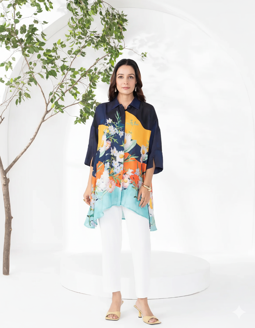 Yellow Side Panel Fiore Shirt