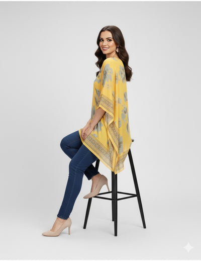 Yellow Floral Kaftan