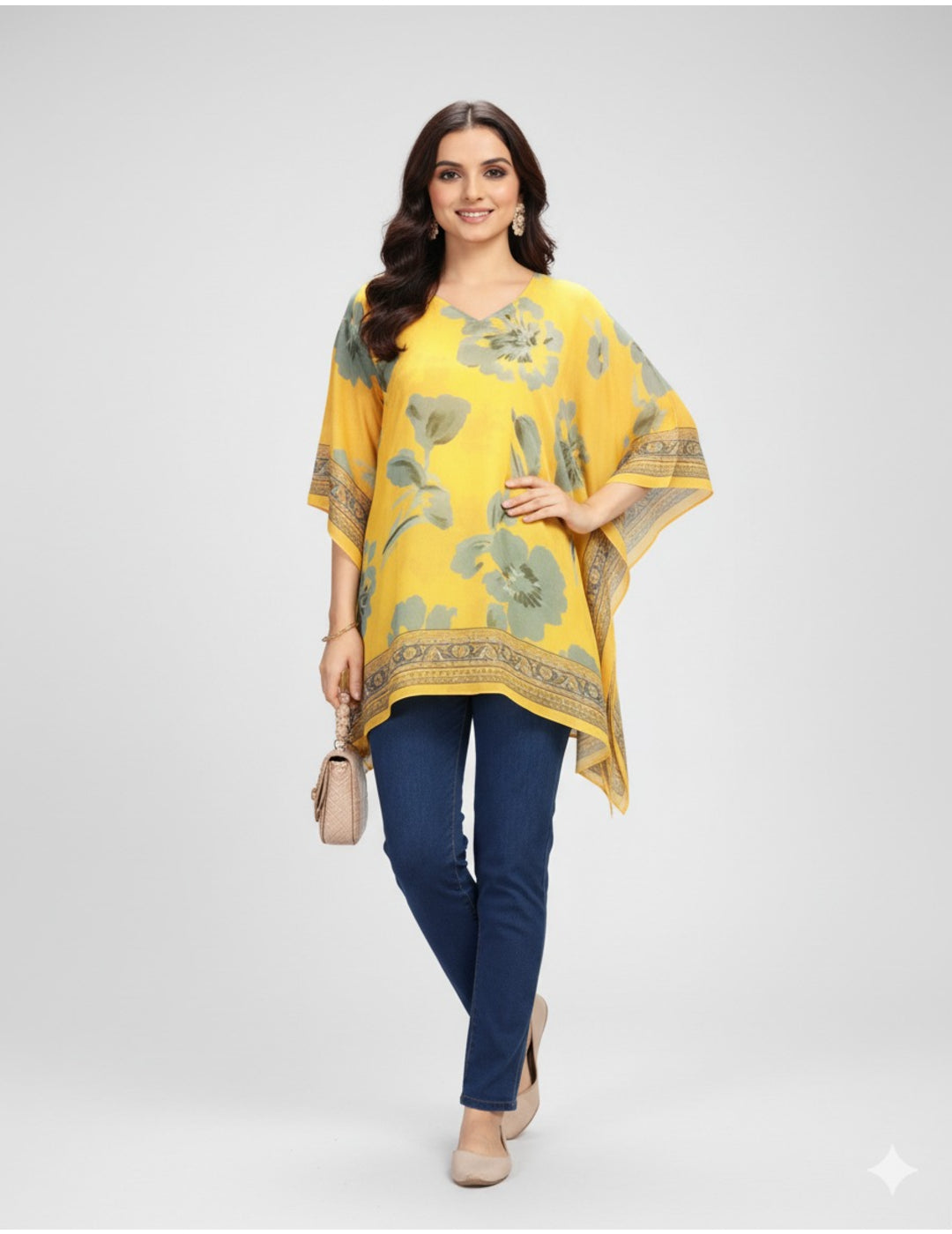 Yellow Floral Kaftan