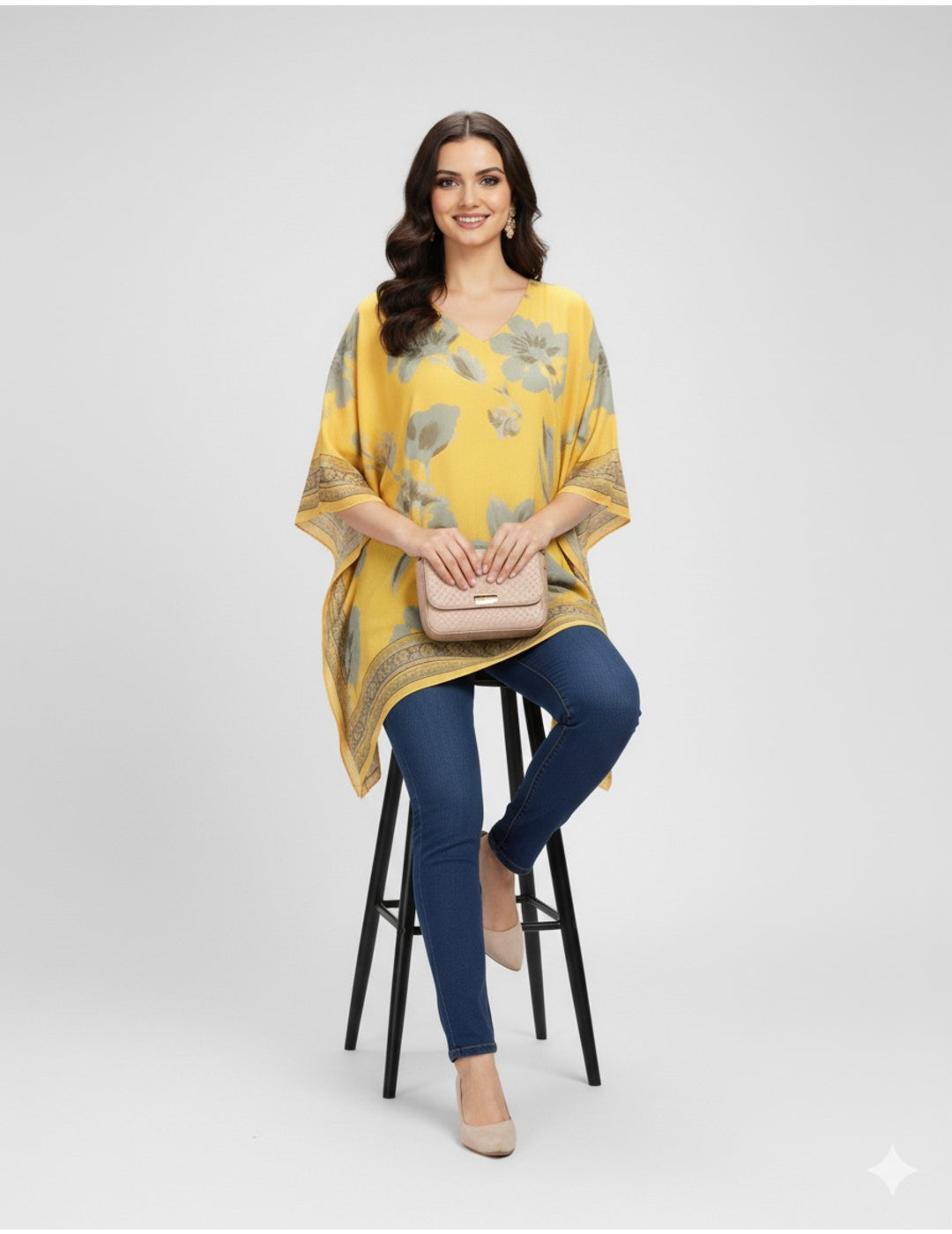 Yellow Floral Kaftan