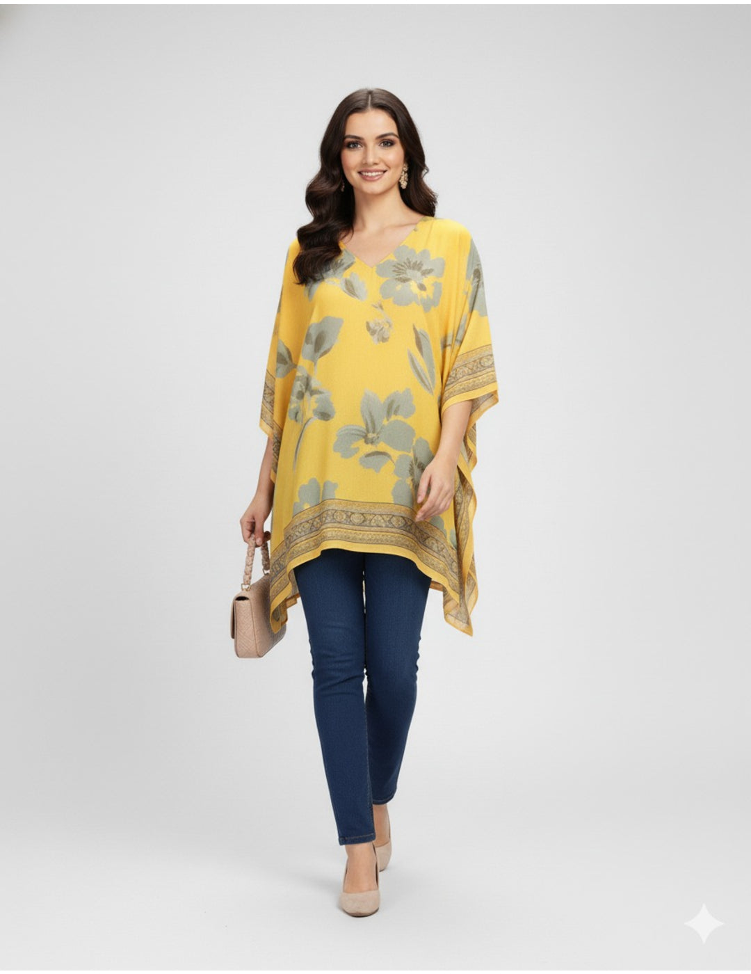 Yellow Floral Kaftan