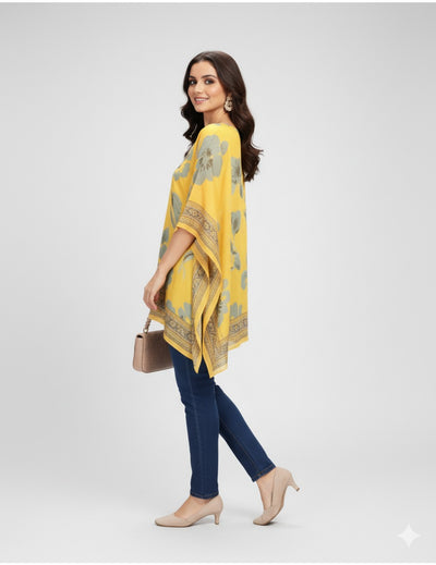 Yellow Floral Kaftan