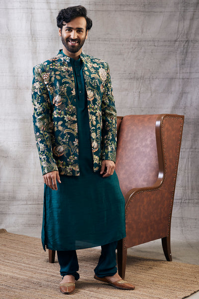 Mehr Printed Jacket with kurta set