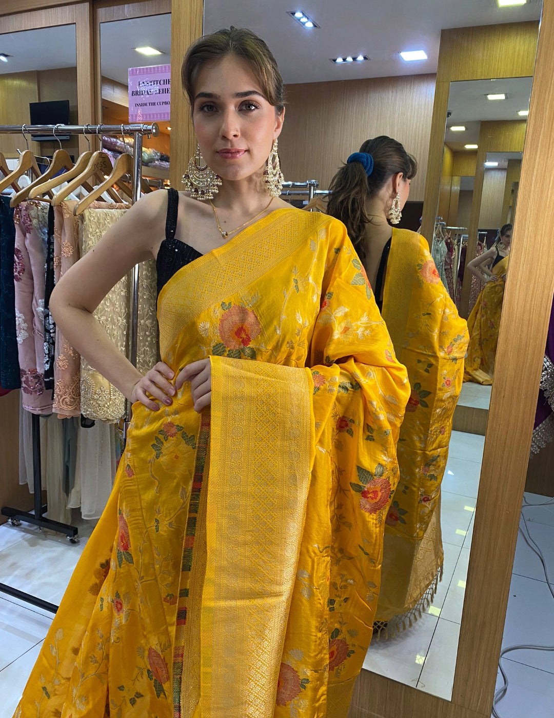 Yellow Floral Saree