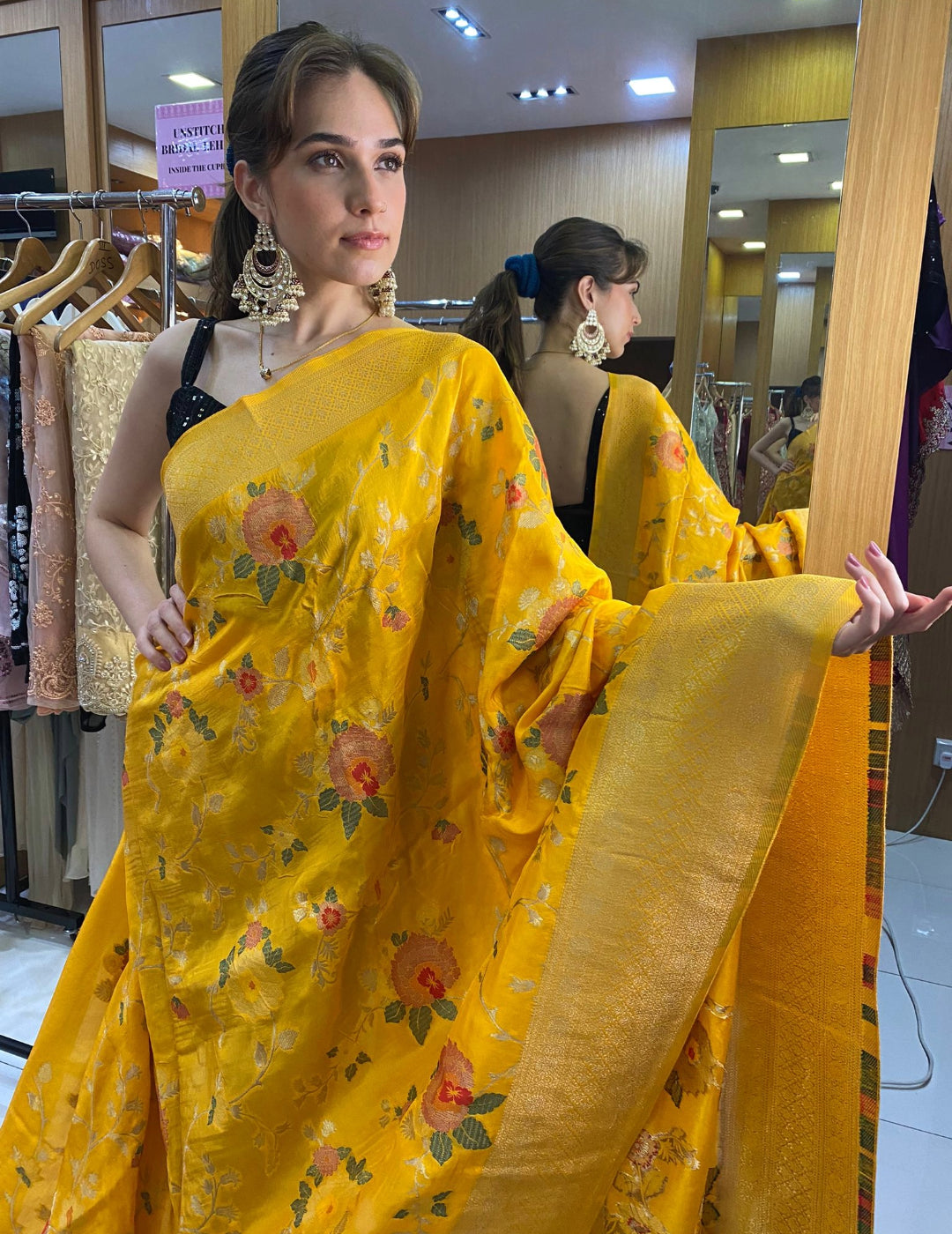 Yellow Floral Saree