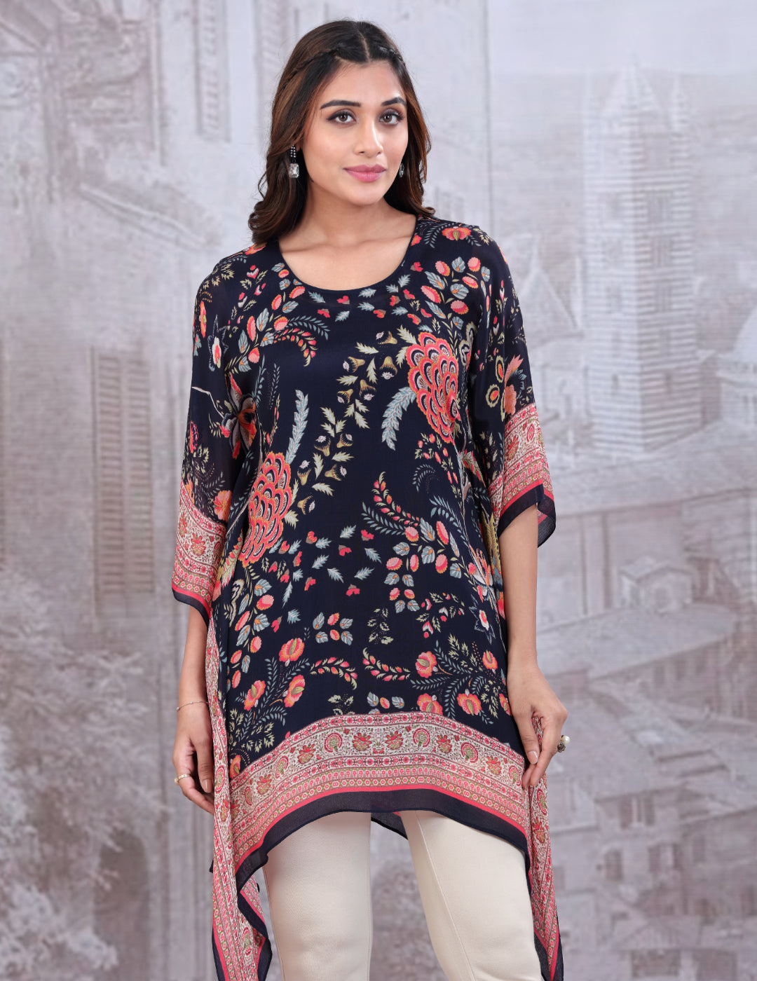 Black Printed Kaftan