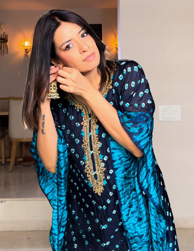 Blue Art Silk Kaftan