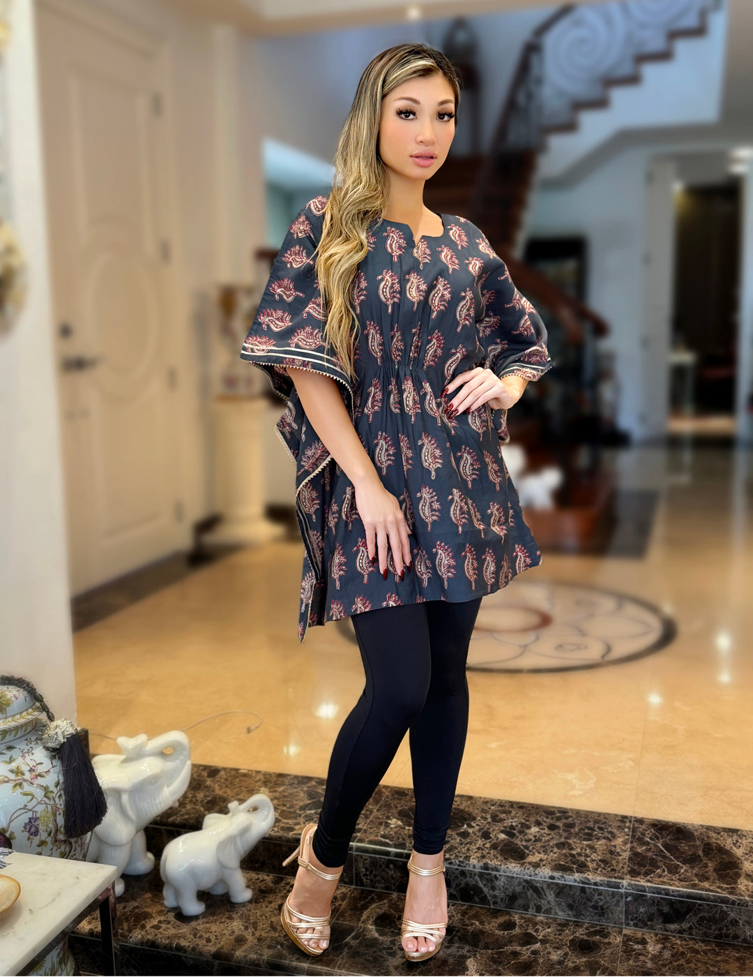 Studioj - Black Kaftan top online singapore | Indian short kurti ...