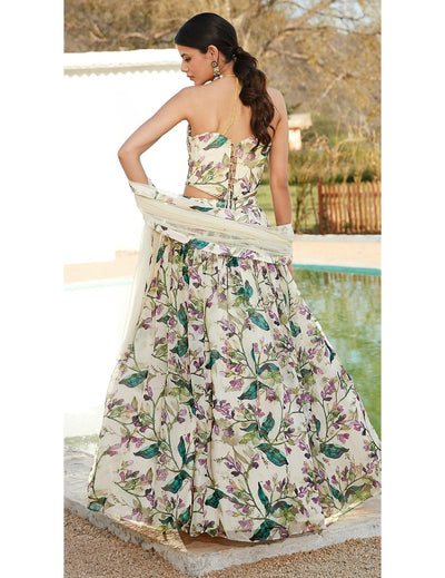 Ivory Printed Lehenga Set