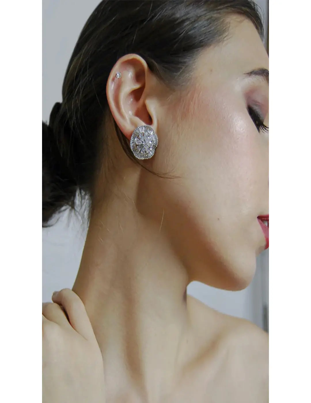 Faux Diamond Stud Earrings