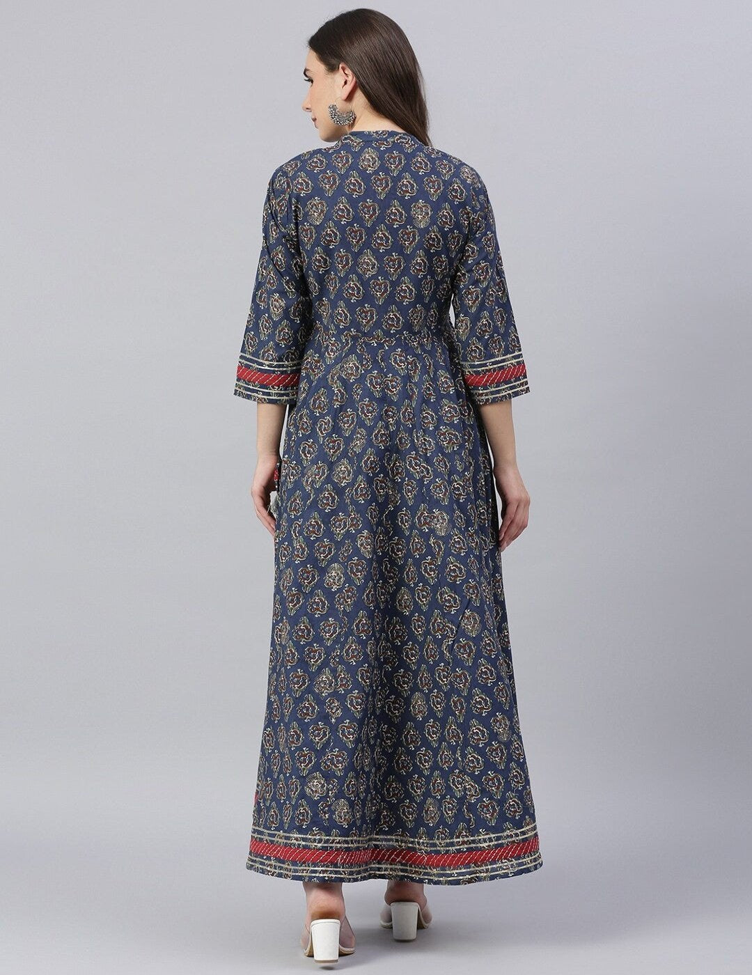 Blue Cotton Anarkali Kurta