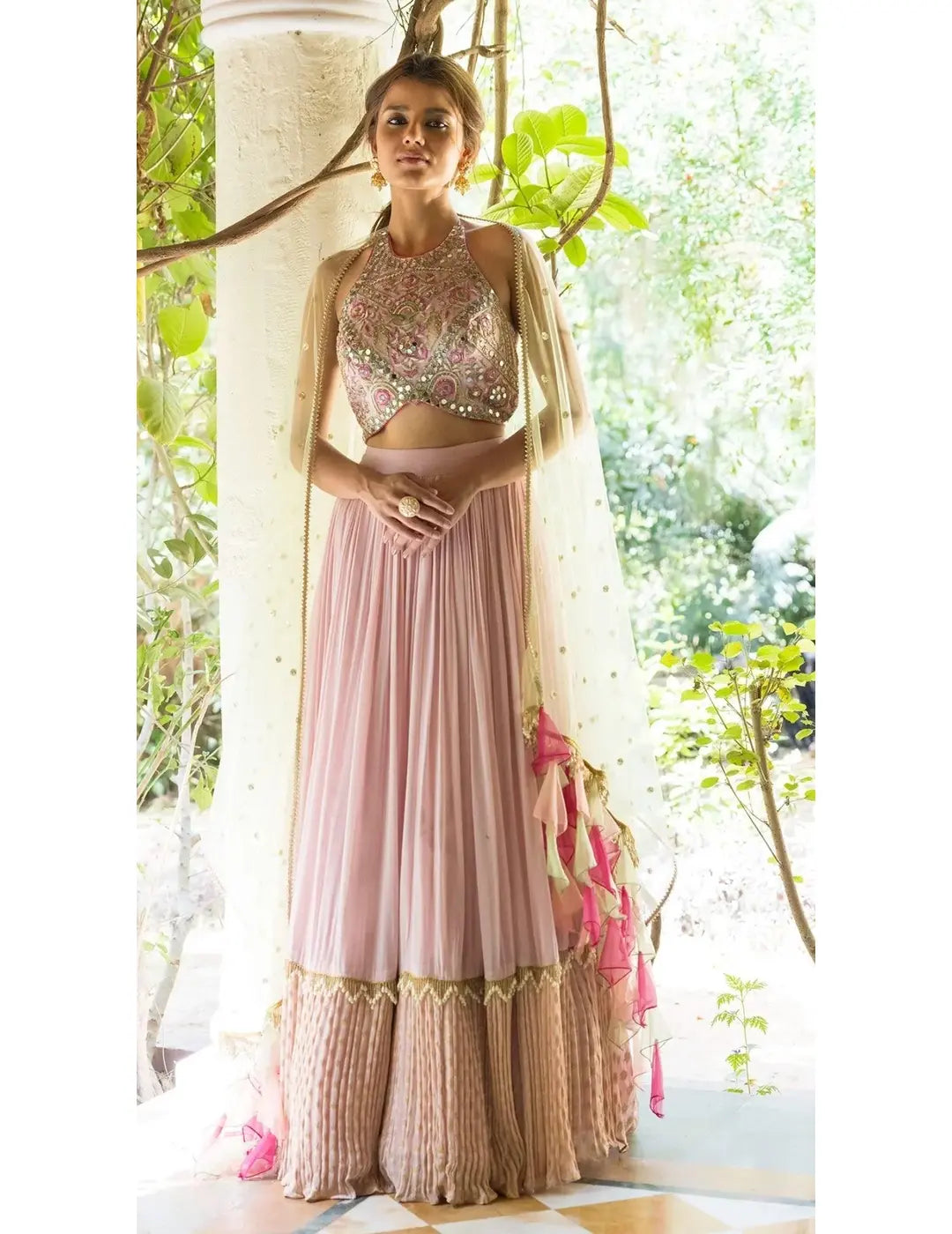 Pink Mirror Lehenga set