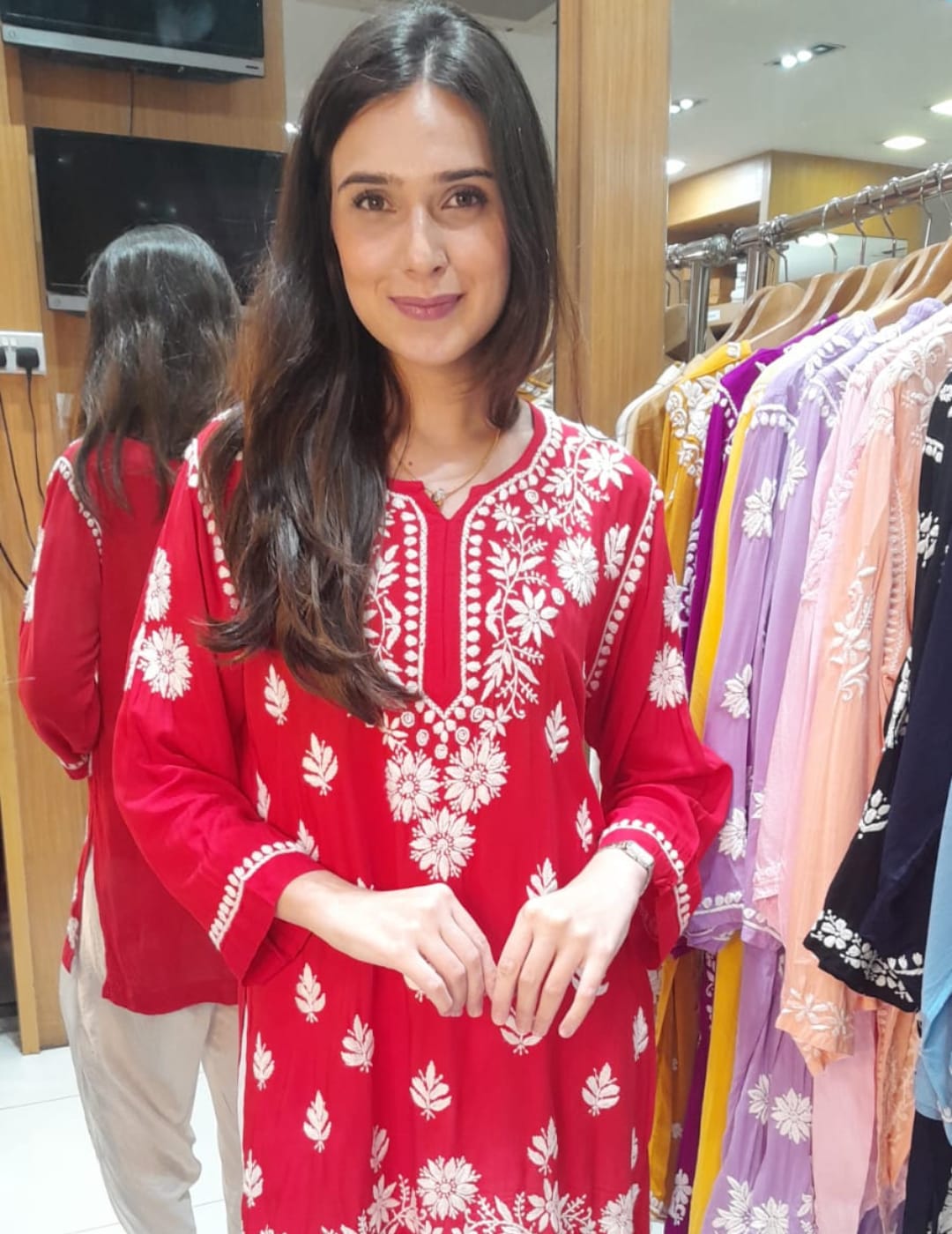 Red Modal Short Kurti