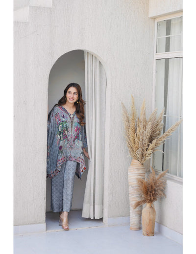 Cold Brew Grey Silk Top and Pant Coords