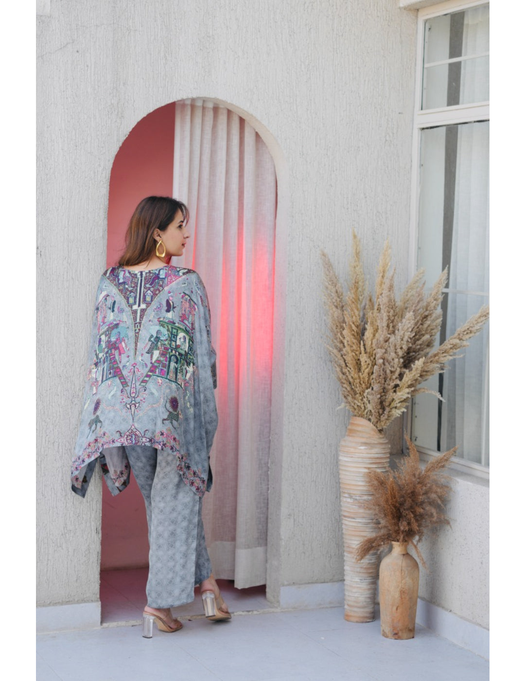 Cold Brew Grey Silk Top and Pant Coords