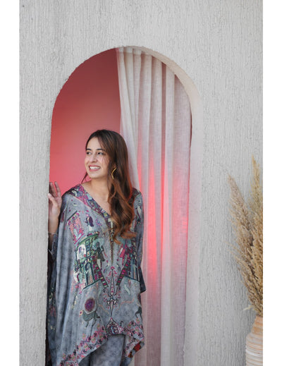 Cold Brew Grey Silk Top and Pant Coords