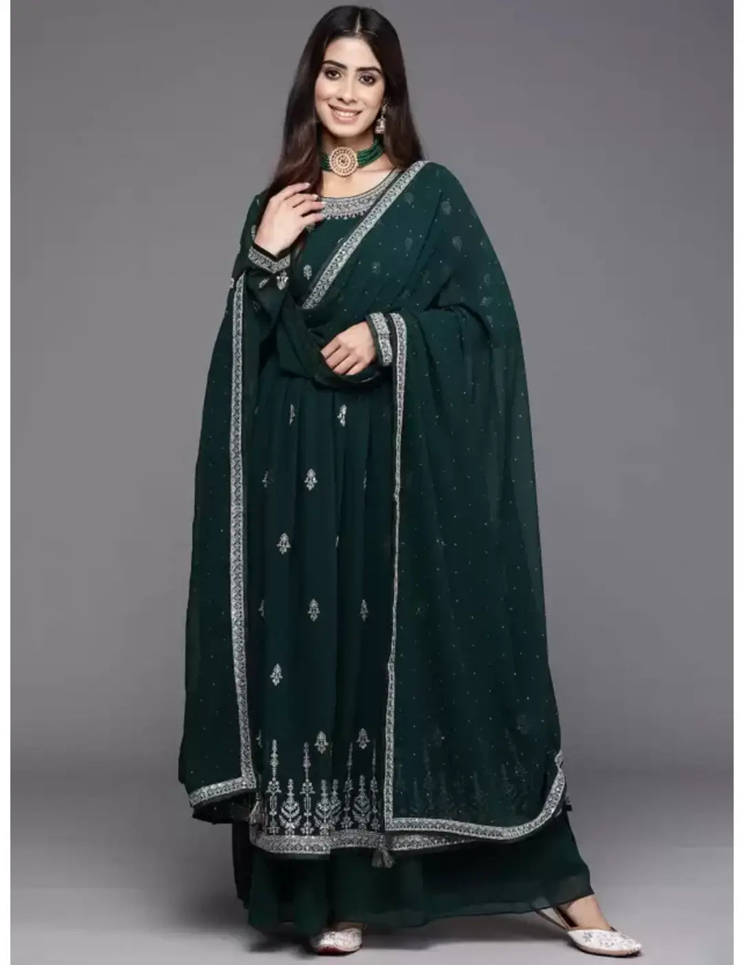Green Classic Anarkali Set for women online