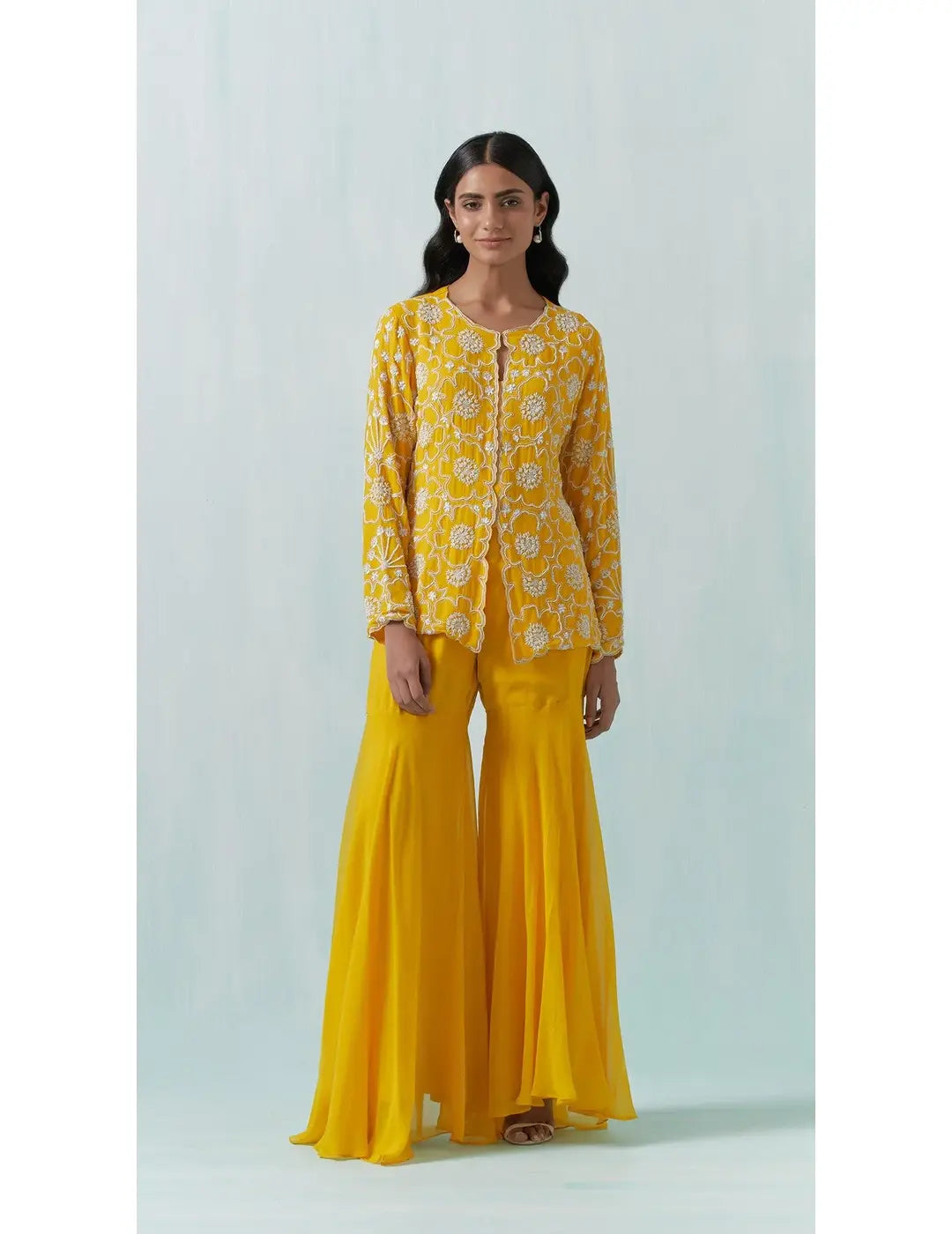 buy online Yellow Embroidered Co-ords 