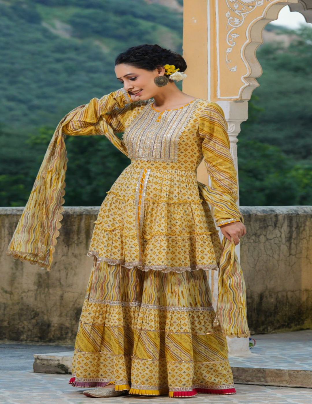 Yellow Gharara Set Indian dress shop online