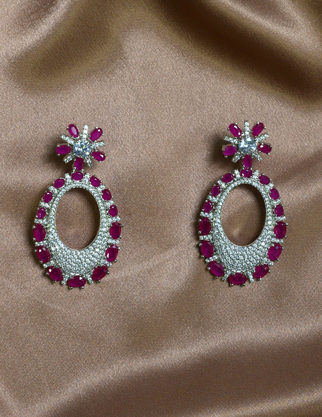 Rhinestone Pear-Shaped Earrings