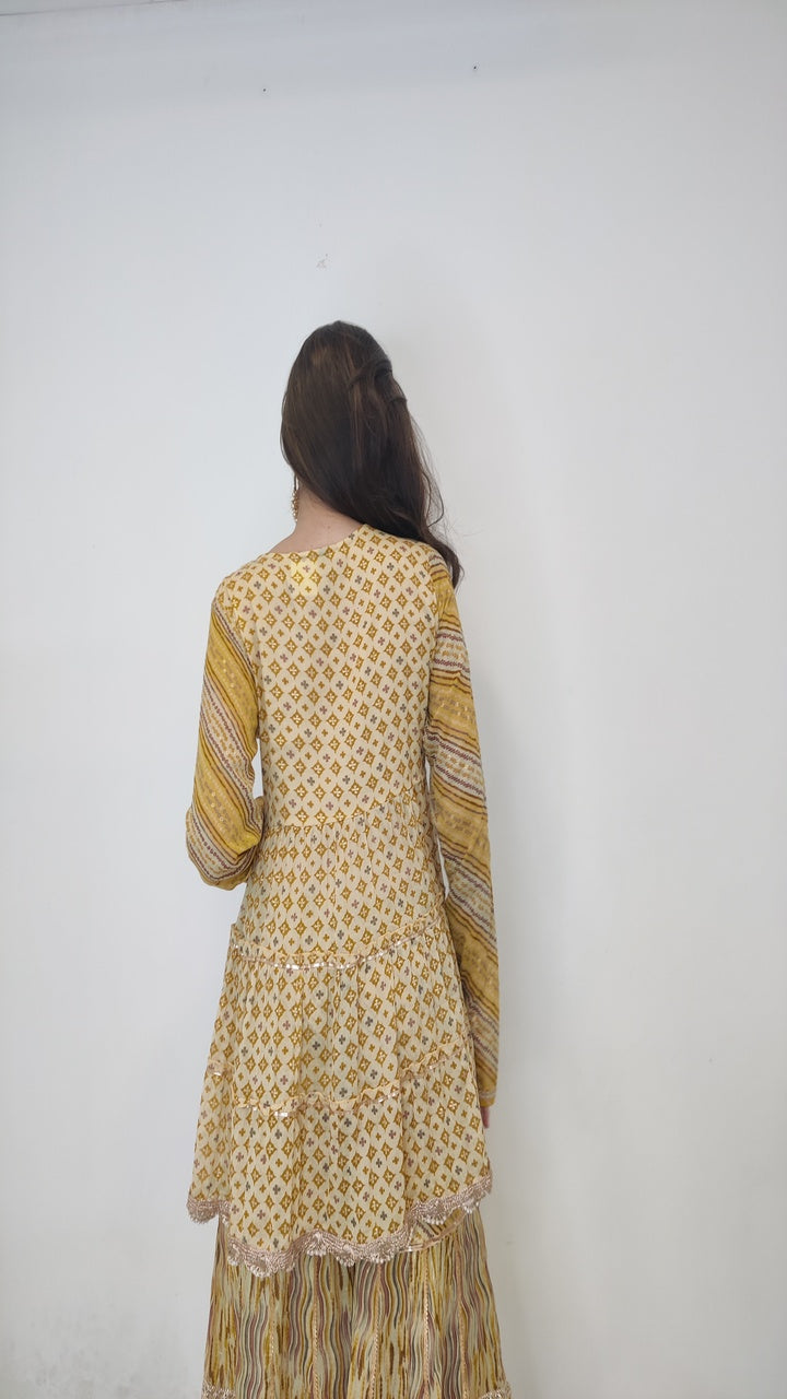 Yellow Gharara Set Indian dress shop online